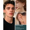 SIISPRI 4 Pairs Stainless Steel Magnetic Stud Earrings for Men