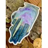 Chicago Illinois Night Sky Cityscape City State Sticker Map State