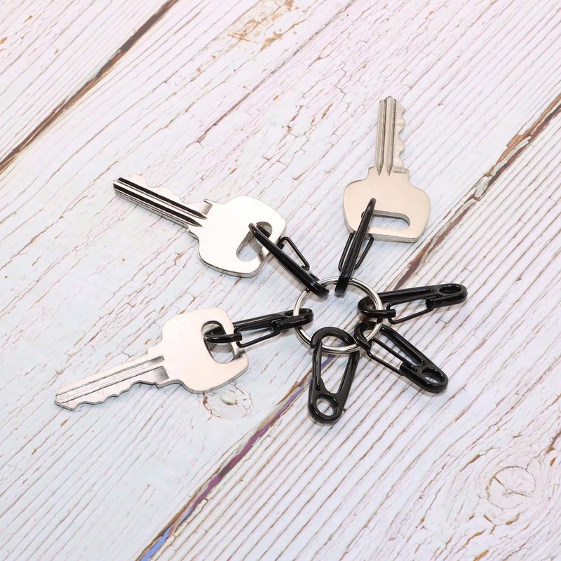 Cyiiifa Mini Carabiner, Small, Canavila, Black, Set of 10, Snap