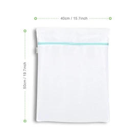 OTraki Laundry Bags for Washing Machine, Pack of 2, 40 x 50 cm, Reusable Fine Mesh Laundry Net with Zip for Fleece Blanket, Bed Linen, Curtains, Bed Linen