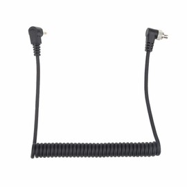 2.5mm to Male Flash PC Sync Cable, Extendable Flash Sync Coiled Cable with Screw Lock for Camera Photography Connector