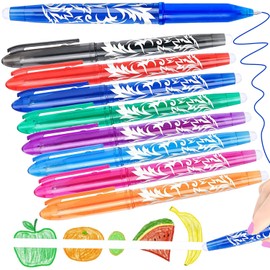8 Erasable Pens Rub Out Pens - Eraser Pen Erasable Gel Pens with Rubbers on the End, Erasable Pen with Eraser Writing Pens for Adults, Pens for School Office Supplies, Christmas Stocking Fillers Kids