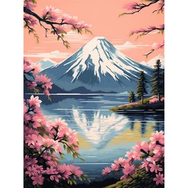 SDYJQ Mount Fuji Diamond Painting, Landscape Diamond Art Kits for Adults, DIY Diamond Painting Adult Crafts Kits for Beginner Gift and Home Wall Decor 12x16 Inch