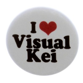 A&T Designs Unisex - I Love Visual Kei 1.25" Pinback Button Pin (heart)