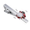 QINGANRAN Drum Set Cufflinks and Tie Clip Set, Silver Red