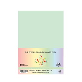 DJP A4 160gsm Pastel Green Coloured Craft Card (50 Sheets)