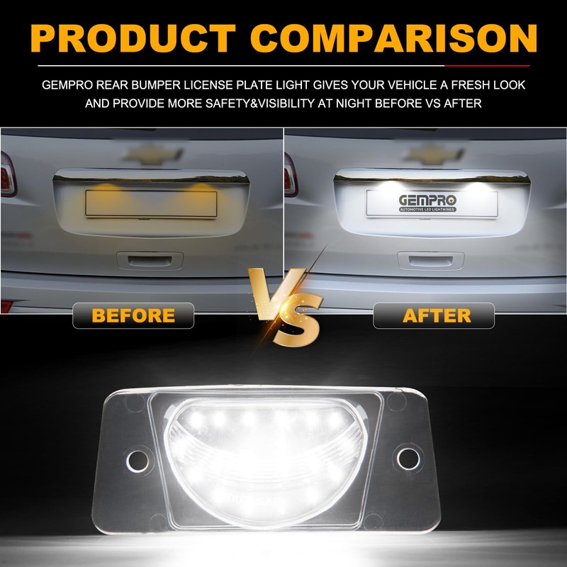 Gempro Led License Plate Light Tag Lamp Assembly Compatible with