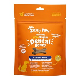 Zesty Paws All-in-One Functional Dental Bones, Small, 6ct
