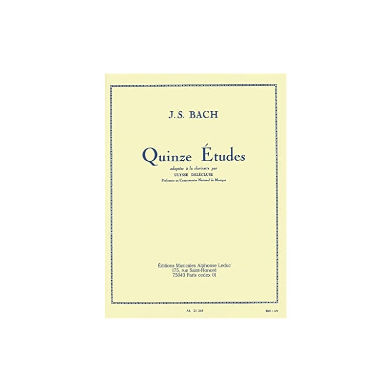 Alphonse Leduc ウィットナー バッハ : 15の練習曲 (クラリネット教則本) ルデュック出版