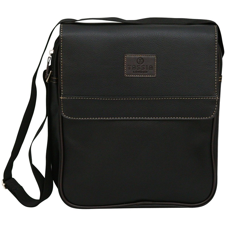 Tassia PU Leather Messenger Bag - Rear External Zipped Pocket