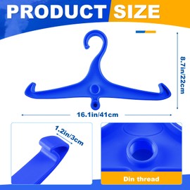 FoldTier 6 Pcs Scuba Hanger BC Regulator Scuba Diving Wetsuit Hanger with Din Threads Vest Tactical Gear for Dry Clothes BCD Side Hanging (Blue)