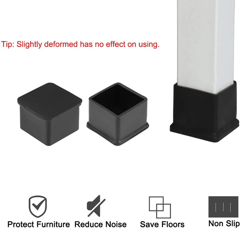 sourcing map Rubber Furniture Caps 38mm x 38mm Square Shaped