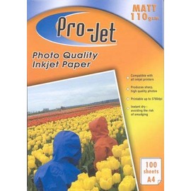 Projet 110gsm Matt A4 Paper 100 Sheets Brand Projet Projet Photo Paper A4 Single Sided 100 Sheets