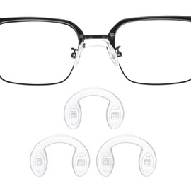HARFINGTON 3 Pairs Eyeglass Nose Pads 5.5mm Thickness Silicone Anti-Slip Glasses Nose Grips U Shaped Glasses Nose Pads for Plastic Frames Glasses Sunglasses, Clear