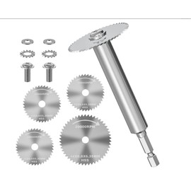 Aiyraa 5Pcs 1/4" Hex Shank HSS Saw Blades for Dremel Rotary Tool - Metal/Wood/PVC Pipe Cutter Discs, Mini Circular Saw Blades Set with Mandrel, Cutting Wheel (32mm Saw Blades*3, 44mm*1)
