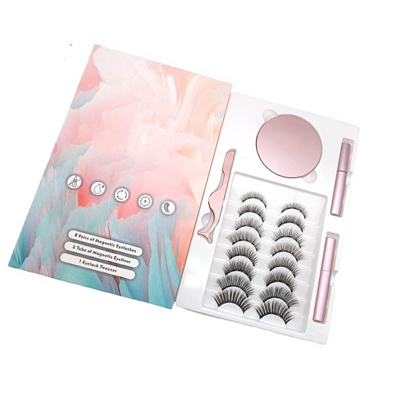 8 Pairs Magnetism Lashes Eyeliner Set Realistic Strong Hold Reusable