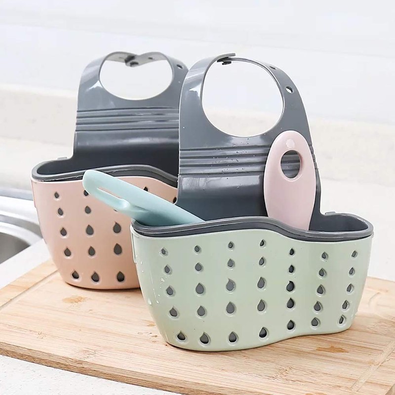 Sink Sponge Holder Kitchen Adjustable Organizer Sink Caddy Drain Basket