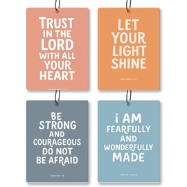 Cute Christian Car Air Freshener 4 Pcs - Cute Girly Religious Hanging Air Freshener 4 Pcs for Cars Closet Drawer Books, Preppy Christian Car Accessories Mirror Decor for Women