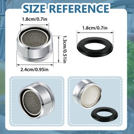 Honoson 6 Pieces Bathroom Faucet Aerator Replacement Parts With Brass Shell 15/16-inch 24 Mm Male Threads Kitchen Sink Aerators Filter Universal Size Sprayer