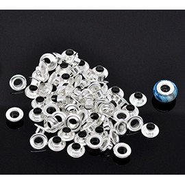 PEPPERLONELY Brand, 500 Pairs Silver Plated Cores Fit European Lampwork Glass Beads 10x4.5mm (Fit 5.5mm Hole)