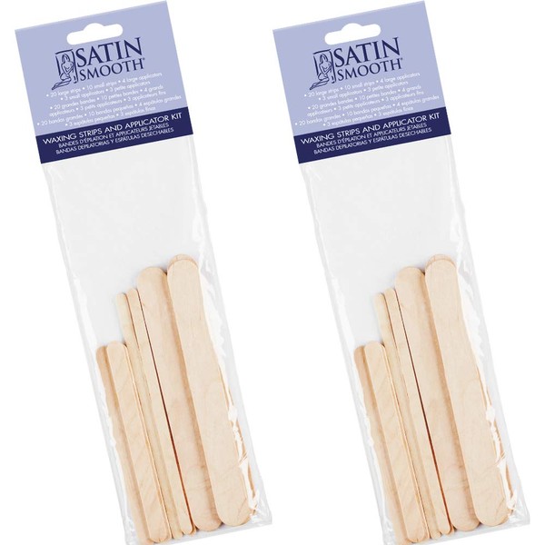 Satin Smooth Non-Woven Cloth Waxing Strips & Applicators Kit, 2 packs