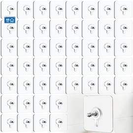 Clavos Adhesivos para Pared, 48PCS Ganchos Adhesivos para Pared que Soportan Hasta 13lbs, ganchos para pared sin Tornillos, Impermeables y Reutilizables, gancho pared para Cocinas, Baños, Dormitorios