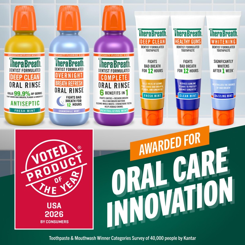TheraBreath Healthy Gums Toothpaste, Fights Bad Breath for 12 Hours,