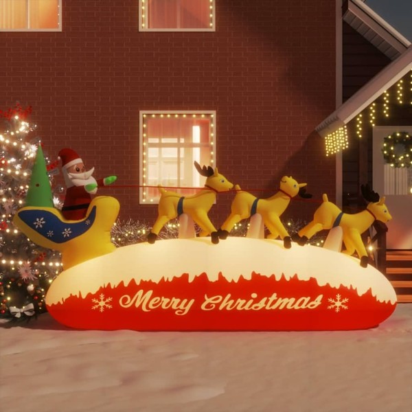 YLIEHS Charming Christmas Inflatable Santa & Reindeer for Festive Joy,