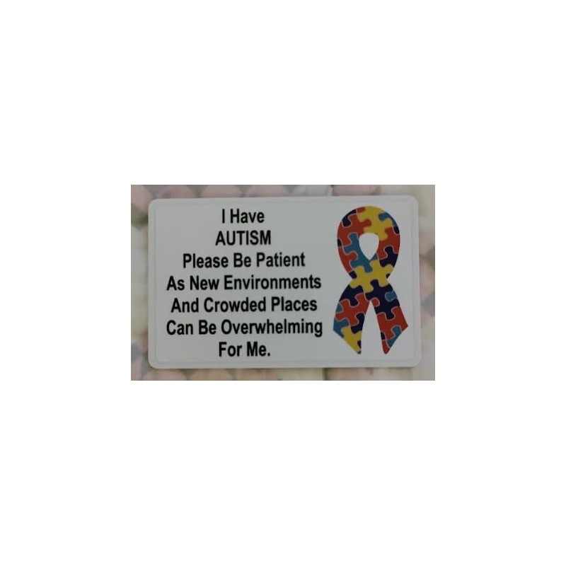 Autism Awarness I. D. Card Fits In Any Standard Size