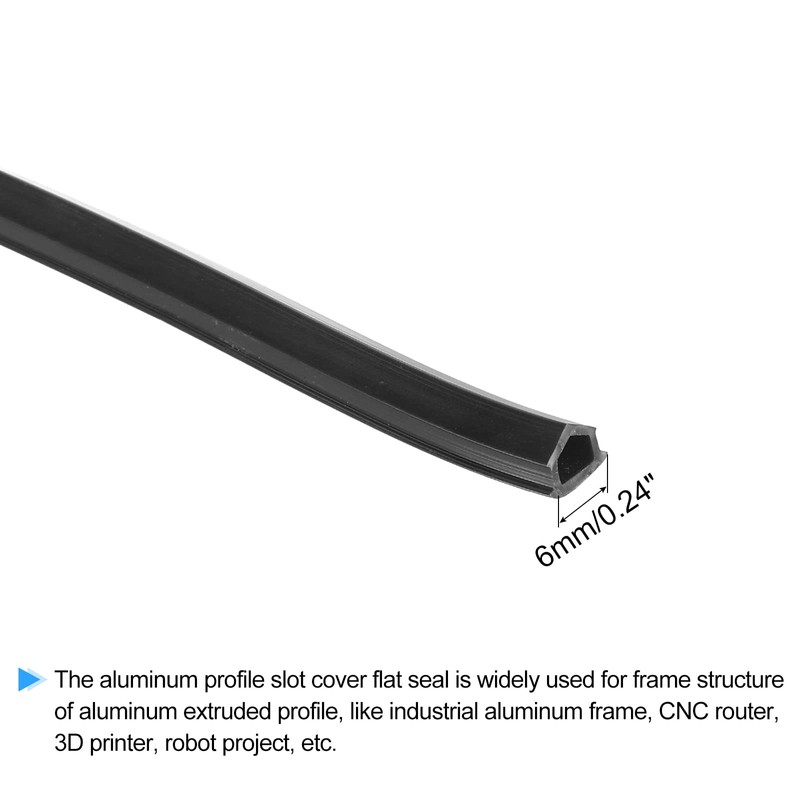 sourcing map Aluminium Profile Slotted Lid 3 M 6 mm