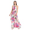 R&M Richards Women's Vivid Bloom Cascade Maxi Dress, Fuchsia