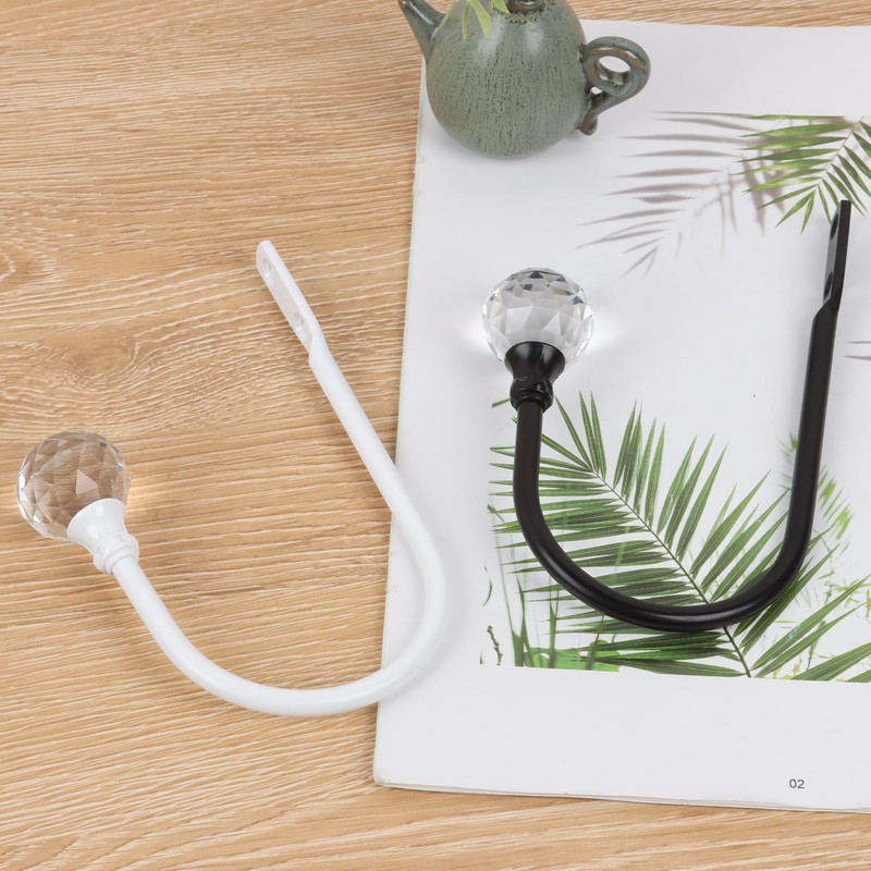 2 Pack Heavy Duty U Shaped Metal Curtain Holdbacks with