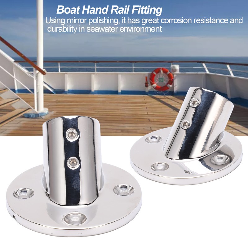 Boat Hand Rail Fitting Stainless Steel 45 Degree Round Base