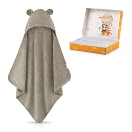 FUCHSUNDPANDA ® Hooded Towel Baby Extra Thick, Warm & Soft, 75 x 75 cm, Baby Towel with Hood, 100% Bamboo, Baby Towel Hood with Great Gift Packaging (Mint Green)