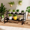 Garden 4 you 2 Tier Metal Plant Stand Outdoor Indoor