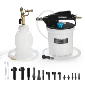 FOUR UNCLES 2L Brake Bleeder Vacuum Pump Kit - Pneumatic Brake Fluid Extractor with 1L Refilling Bottle & Adapters for Automotive Bleeding, One-Person Operation