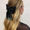 3 Pieces Black Hair Bow Clips Satin Ribbon Hair Bow