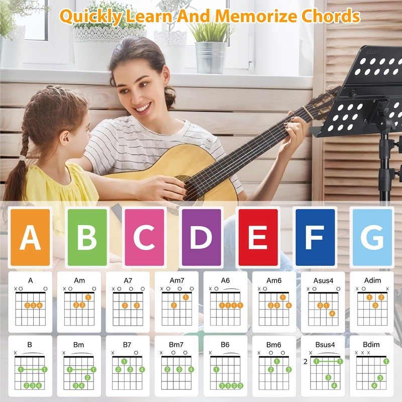 Guitar Chords Flash Cards - 56 Guitar Chord Flash Cards