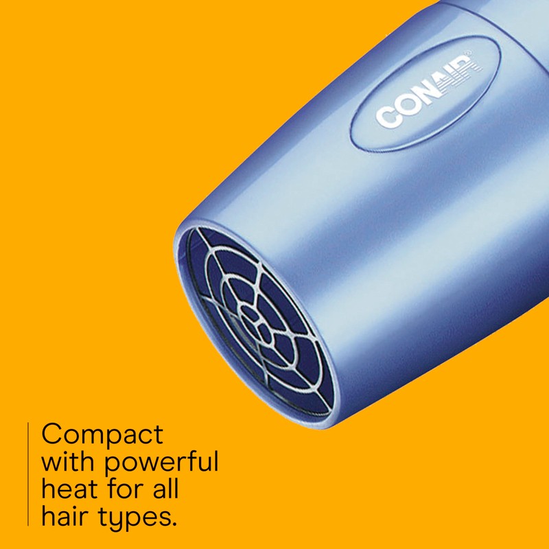 Conair Dual Voltage Hair Dryer, Compact Folding Handle Design, 1600W
