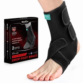 Welnove Adjustable Drop Foot Brace for Everyday Support – Stabilizes Ankle and Arch, Aids Recovery and Comfort for Foot Drop, Plantar Fasciitis, and Nerve Injuries（Include Left and Right）