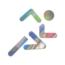 Running Premium Sticker Decal Oil Slick Rainbow Holographic Metallic Triathlon Runner Run #2 - Oil Slick - 2" W x 1.94" H