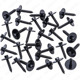 Rexka 30pcs M4.2-1.41x22mm Fender Liner Bumper Cover Tapping Screw Bolt W710763-S901 for Ford Lincoln Edge Expedition Explorer F-150 Fiesta Flex Taurus Mark LT MKT MKX Navigator N801169-S900