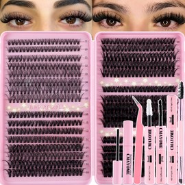 Lash Extension Kit 610Pcs Natural Fluffy DIY Individual Lashes Clusters