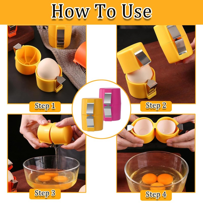 2PCS Easy Egg Opener Plus 1PCS Stainless Steel Egg Opener,