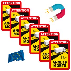 Blind Spot Magnet Sticker France Truck Bus Motorhome Attention Angles Morts Magnet Sticker Truck Bus Caravan (LV)/Truck/Caravan, Pack of 6