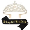 Araluky 60th Birthday Crown and Sash Set for Women -