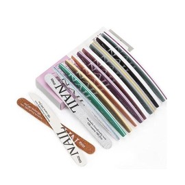Other brands 12-piece set of 4 types of nail files including sanding blocks, nail care, wood, zebra, and crescent moons / 샌딩블럭 네일케어 우드 지브라 반달 등 네일파일 4종 12개세트