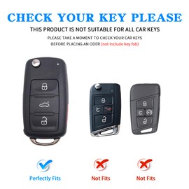 MILD EAST for VW Car Key Fob Cover with Keychain, Soft TPU Car Key Case Shell for Volkswagen Beetle CC Eos Golf GTI Jetta Passat Tiguan Touareg 2011 2012 2013 2014 2015 2016