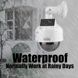 Topiky Dummy Camera, Waterproof Wall Mounted Dummy Camera Indoor & Outdoor Realistic Dome Shape Solar Camera for Home/Warehouse