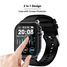 Msvueioe [2-Pack] Screen Protector & Case Compatible with TRAUSI TG08, Soft TPU Plated Case All-Around Protective Screen Full Cover Bumper Compatible for TG08 Smart Watch
